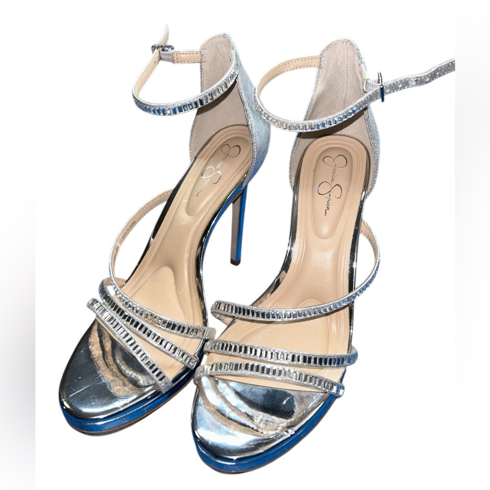 Jessica Simpson silver heels